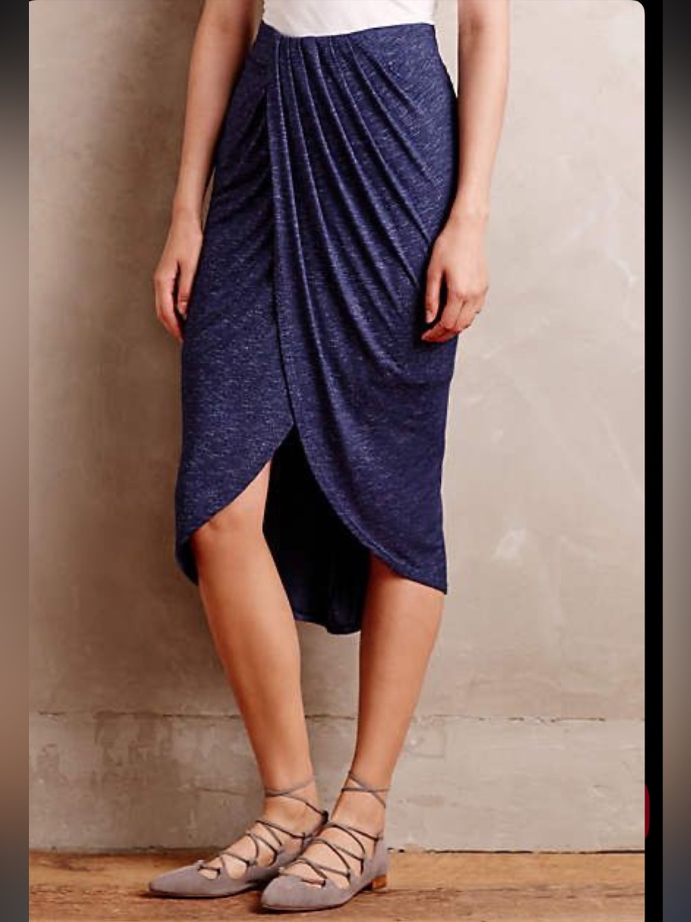 Anthropologie Dolan Left Coast Collection Maleo Draped Skirt, Blue, size medium